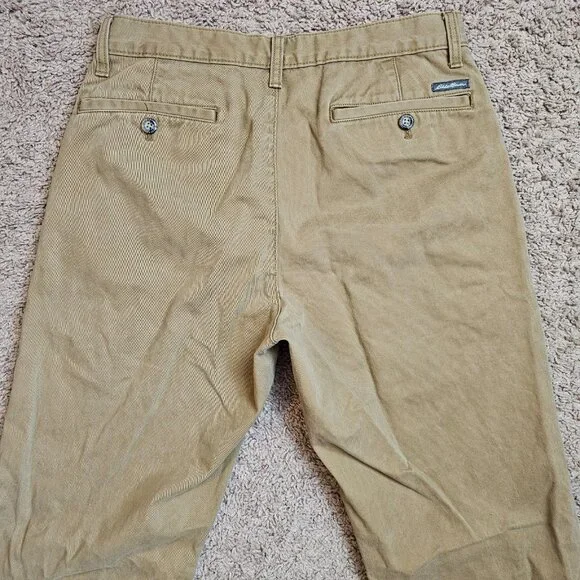 Eddie Bauer Classic Chino Pants Mens Tag 30x30 Act 31x29 Khaki Straight Leg - Picture 10 of 15